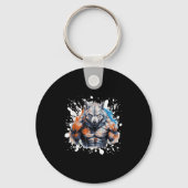Porte-clés Wolf Workout Gym Fighter Bodybuilder (Recto)
