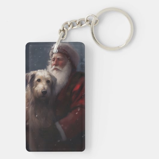 Porte-clés Wolfhound avec Noël Festif du Père Noël (Dos)