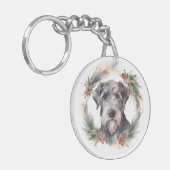 Porte-clés Wolfhound Festive Wreath (Devant gauche)