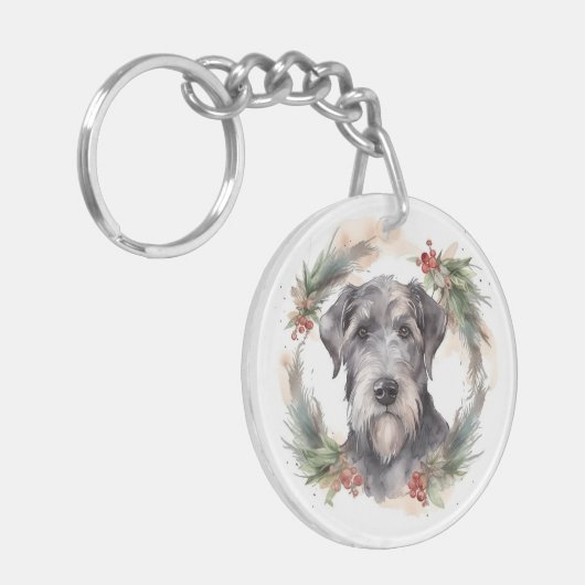 Porte-clés Wolfhound Festive Wreath (Devant gauche)
