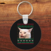 Porte-clés Woman Yelling At A Cat Ugly X-mas Sweaters Funny M (Recto)