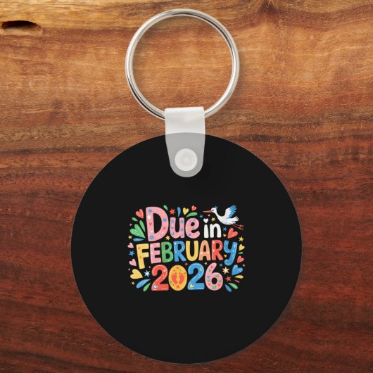 Porte-clés Womens Coming February 2026 Due In New Baby Mommy (Recto)