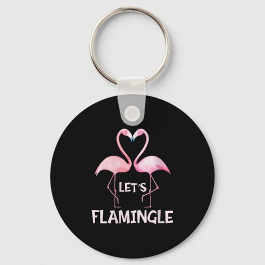 Porte-clés Womens Cute Let's Flamingle Nk Flamingo Summer Lov (Recto)