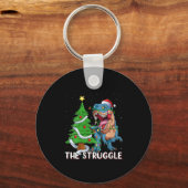 Porte-clés Womens Dinosaur Xmas Lights Funny T-rex Dino Men B (Recto)