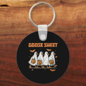 Porte-clés Womens Halloween Fall Goose Sheet Ghost Floral Aut (Recto)