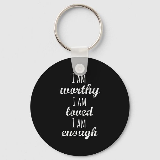 Porte-clés Women's I Am Worthy Motivational Christian  (Recto)