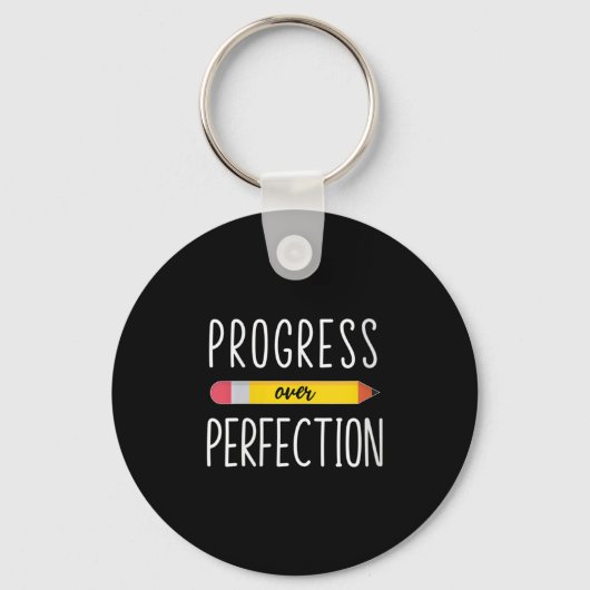 Porte-clés Womens Progress Over Perfection Motivational Back  (Recto)