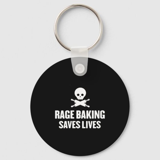 Porte-clés Womens Rage Baking Saves Live Skull Funny Baker Co (Recto)