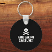Porte-clés Womens Rage Baking Saves Live Skull Funny Baker Co (Recto)