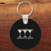 Porte-clés Womens Retro Funny Santa's Little Helper Martini M (Recto)