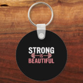 Porte-clés Womens Strong Is Beautiful Gym Fitness Motivationa (Recto)