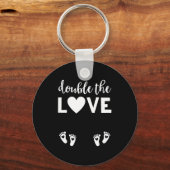 Porte-clés Womens Valentines Day Twin Pregnancy Announcemen V (Recto)