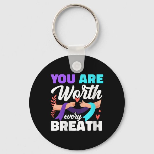 Porte-clés Womens You Are Worth Every Breath Depression Aware (Recto)