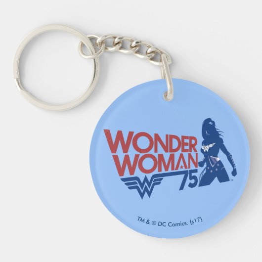 Porte-clés Wonder Woman 75th Anniversary Red & Blue Logo (Devant)