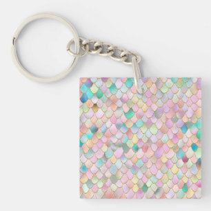 Porte-clés Wonky Trendy Rainbow Girl Metal Mermaid Scales