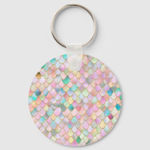Porte-clés Wonky Trendy Rainbow Girl Metal Mermaid Scales