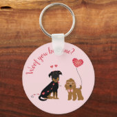 Porte-clés Woof You Be Mine Valentine Dogs (Recto)