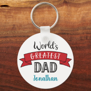 Porte-clés World’s Greatest Dad Bold Modern Typography Red