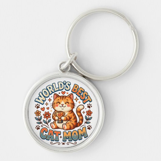 Porte-clés World's Best Cat Mom  (Devant)