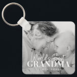Porte-clés World's Best Grandma Since 20XX Simple Chic Photo<br><div class="desc">This simple and modern design is composed of serif and cursive typography and add a custom photo</div>