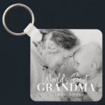Porte-clés World's Best Grandma Since 20XX Simple Chic Photo<br><div class="desc">This simple and modern design is composed of serif and cursive typography and add a custom photo</div>