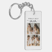 Porte-clés World's Best Mom Photo Collage Script Keepsake (Devant gauche)