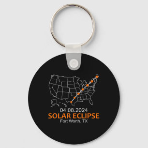 Porte-clés Worth Texas 2024 Total Éclipse solaire