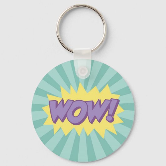 Porte-clés WOW, effet de style de bande dessinée (Recto)