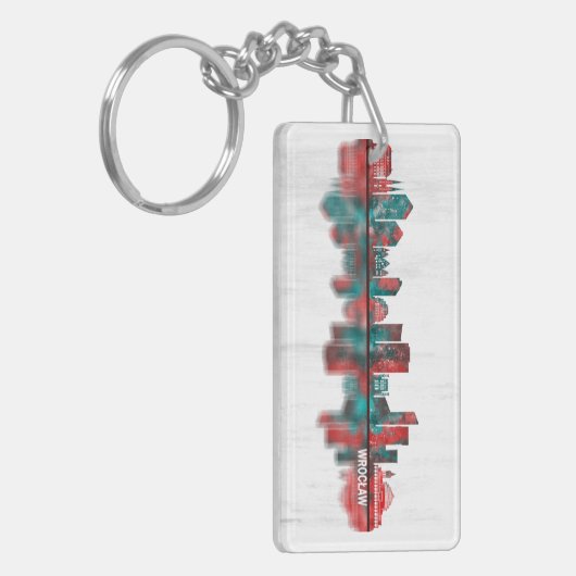 Porte-clés Wrocław Poland Skyline (Devant gauche)