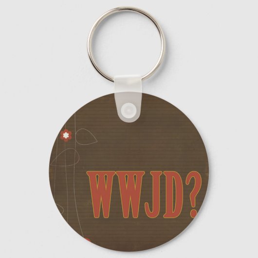 Porte-clés WWJD texte rouille fantaisie (Recto)