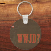Porte-clés WWJD texte rouille fantaisie (Recto)