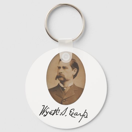 Porte-clés Wyatt Earp Portrait et signature (Recto)