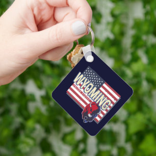 Porte-clés Wyoming États-Unis Retro State Carte Vintage États