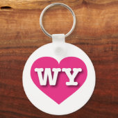 Porte-clés Wyoming Hot Pink Heart - J'aime WY (Recto)