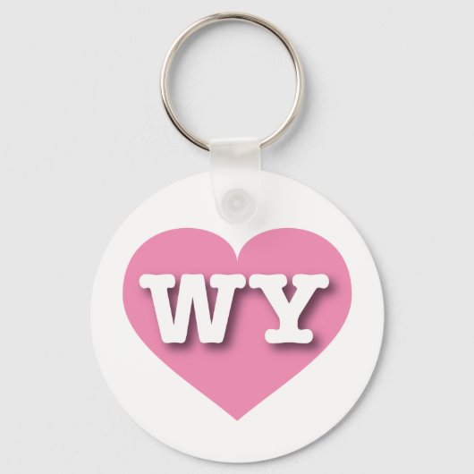 Porte-clés Wyoming Pink Heart - J'aime WY (Recto)