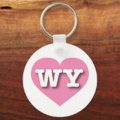 Porte-clés Wyoming Pink Heart - J'aime WY (Recto)