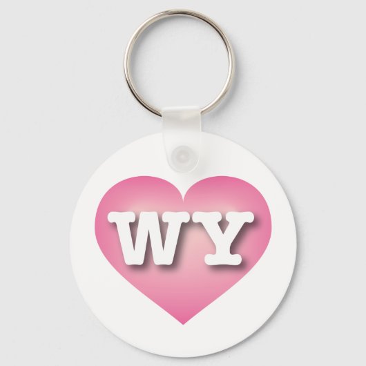 Porte-clés Wyoming Rose Fade Heart - J'aime WY (Recto)