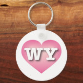 Porte-clés Wyoming Rose Fade Heart - J'aime WY (Recto)