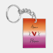 Porte-clés X Love X Sunset Lesbian Flag Acrylic Keychain (Devant gauche)