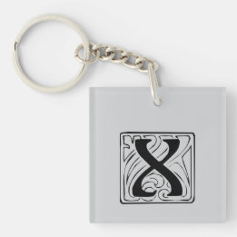 Porte-clés X Monogramme noir