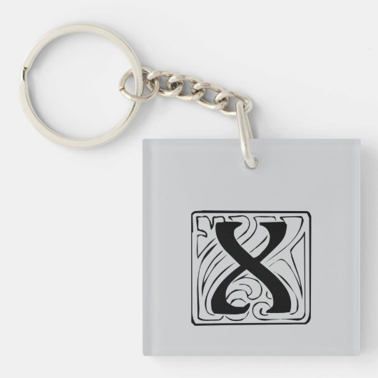 Porte-clés X Monogramme noir (Devant)