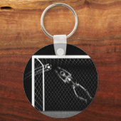 PORTE-CLÉS X-RAY SKELETON SOCCER GOALIE B&W (Recto)