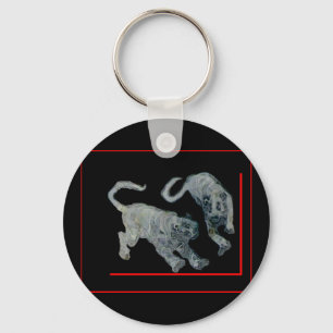 Porte-clés Xian China 2002 Ghost Tigers Red Boarder The MUSEU