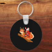Porte-clés Xmas Family Matching Funny Santa Riding Squirrel C (Recto)