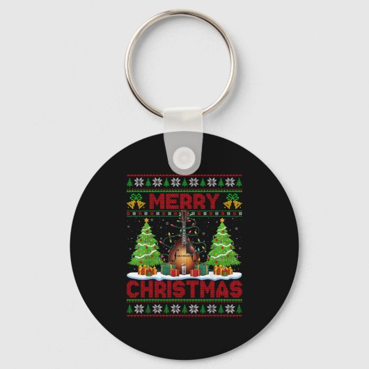 Porte-clés Xmas Tree Ugly Style Santa Musical Mandolin Christ (Recto)