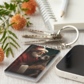 Porte-clés Xoloitzcuintli avec Noël Festif du Père Noël (Devant droit)