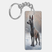 Porte-clés Xoloitzcuintli Qu'il neige Noël (Devant gauche)