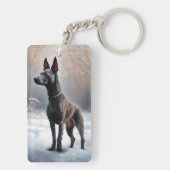 Porte-clés Xoloitzcuintli Qu'il neige Noël (Dos)
