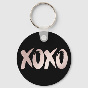 Porte-clés XOXO rose pâle   Script de brosse lettres main