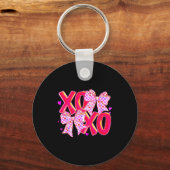 Porte-clés Xoxo Valentines Day Love Funny Coquette Bow Checke (Recto)